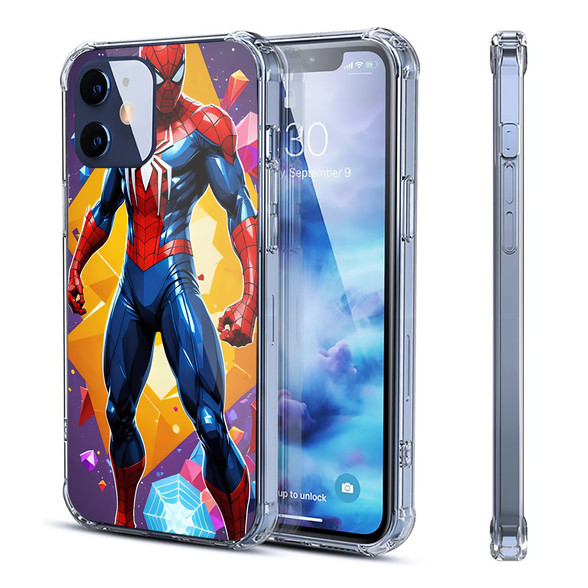 （画像用） Spider Man スパイダーマン 【iPhone 12シリーズ対応】透明スマホケース（クリアソフトケース）
